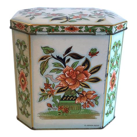 Vintage English Tea Tin Metal Box Tea Jar Dolly's Traveling Tea 